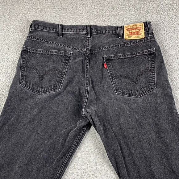 VTG Levi's 505 Regular Straight Fit Jeans Men's 40x30 Black Denim - Picture 12 of 14